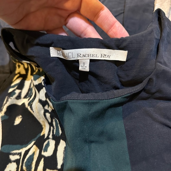 RACHEL RACHEL ROY XS Size 0 Navy Teal Ivory Sequins Retro Fit Flare Dress R $199 - Picture 9 of 14